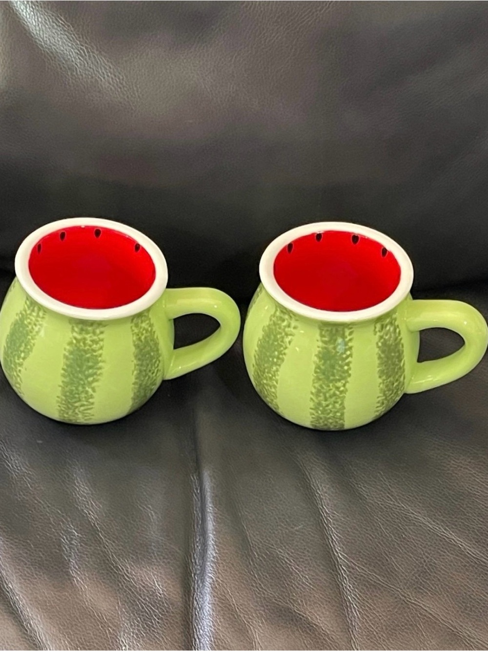 Terramoto Watermelon Mugs, Set of 2
 Ceramic Mugs